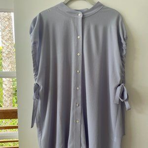 Vince Camuto Lavender Button Down, Shoulder-Length‎ Blouse with Side Ties, 1X